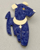 BP76 Lea Stein blue Ric the dog pin